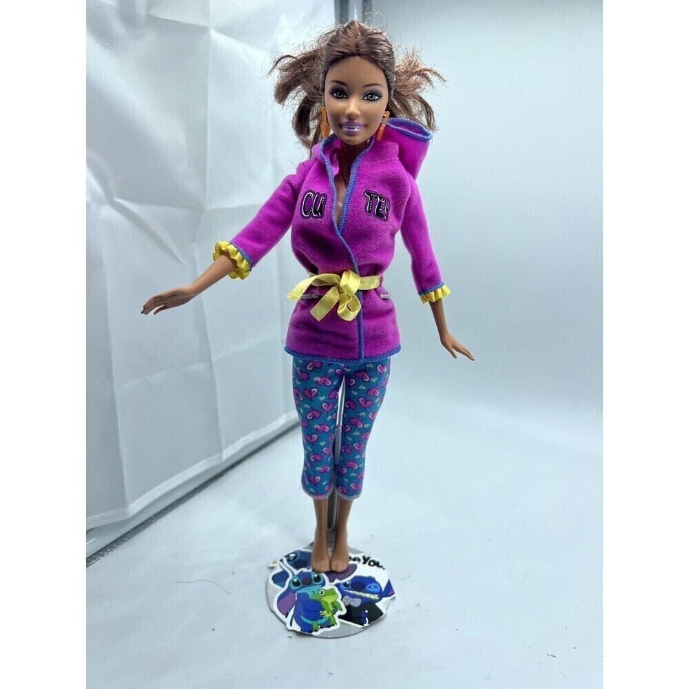 Relax Day Barbie Brunette Doll with Robe Pjs